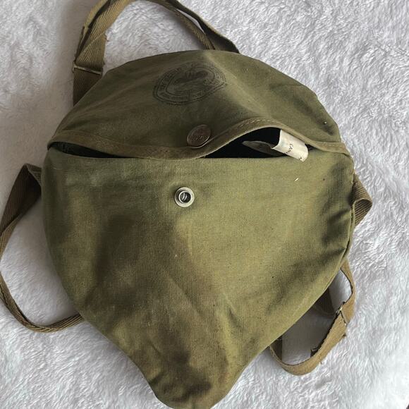 VTG 1950s Boy Scouts of America Mess Kit Bag Canvas Snap Closure Shoulder Strap - Picture 7 of 13